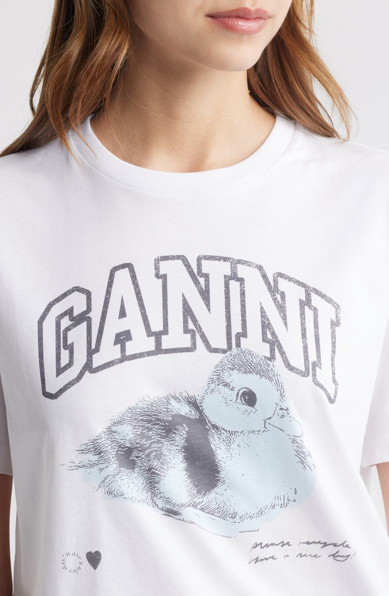Ganni Basic Duckie Relaxed Graphic T-Shirt, Alternate, color,