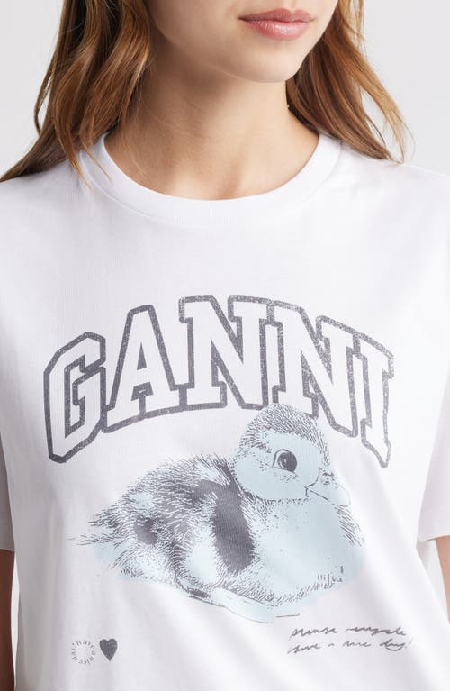 Ganni Basic Jersey Duckie Relaxed T-shirt In Bright White