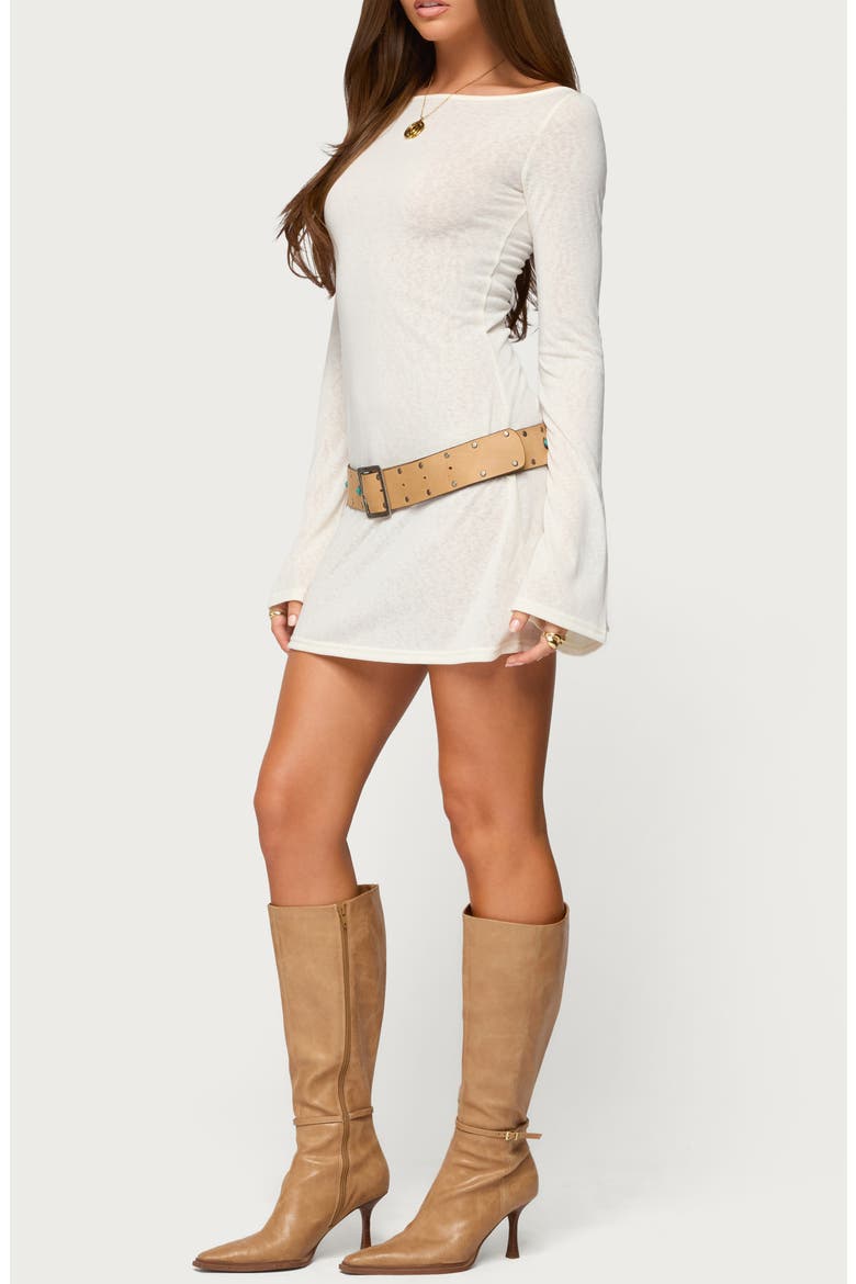 Noria Long Sleeve Minidress, Alternate, color, CREAM