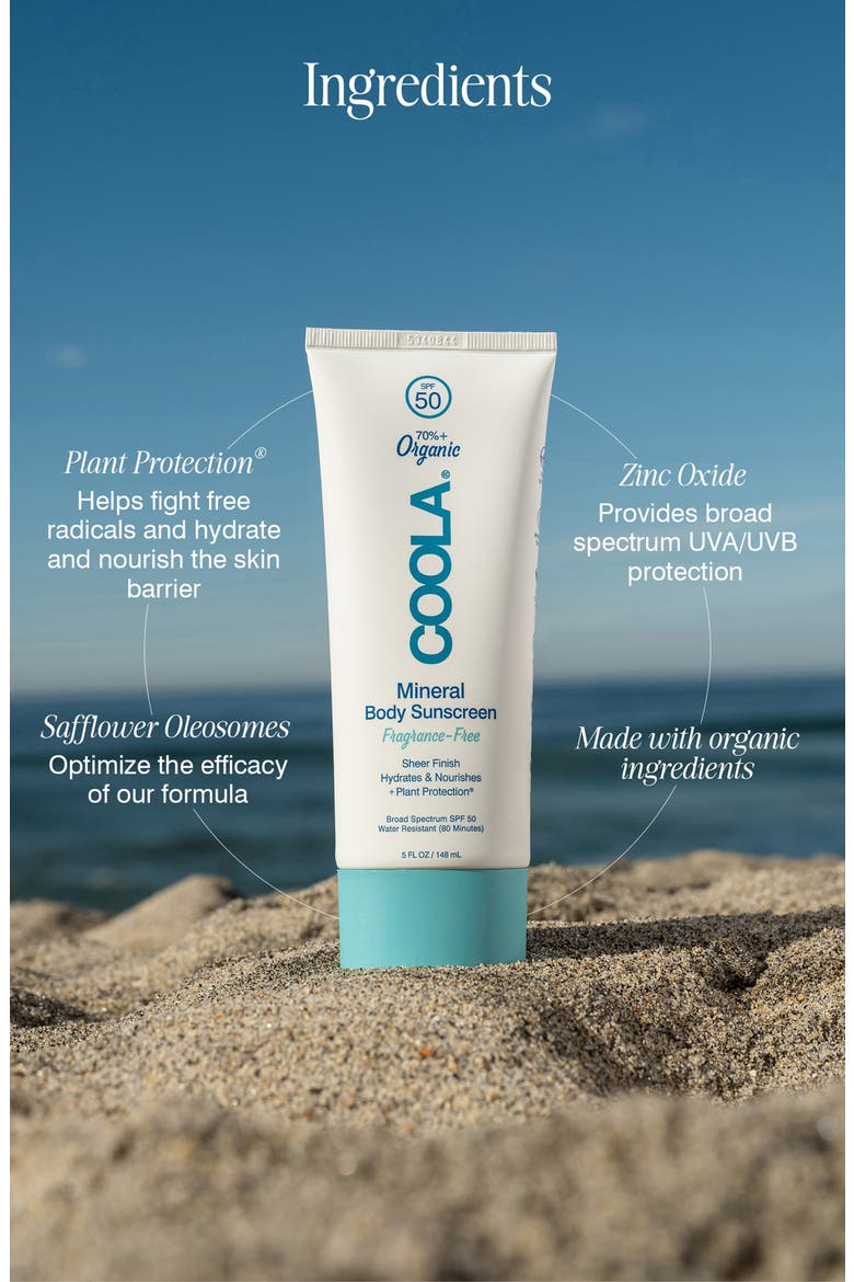 Suncare Mineral Body Organic Sunscreen Lotion SPF 30, Alternate, color, NO COLOR