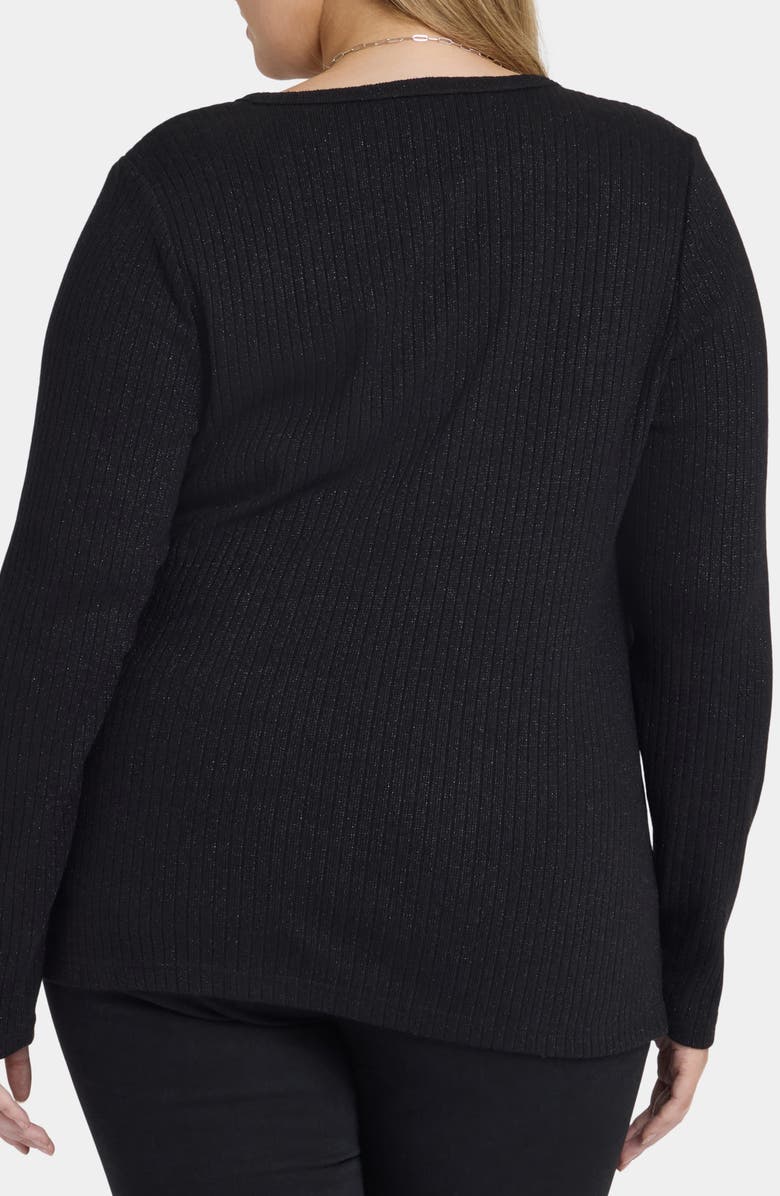 NYDJ Metallic Rib Top, Alternate, color, Black