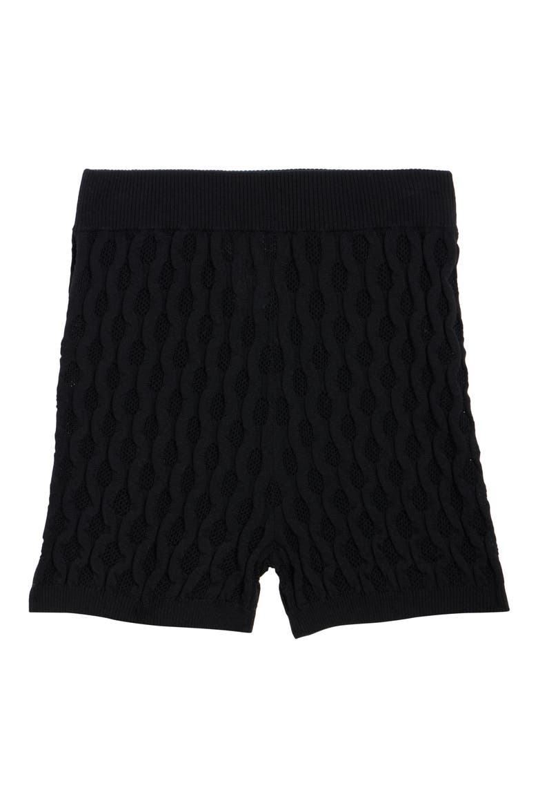 Target Merino Wool Pointelle Shorts, Alternate, color, BLACK