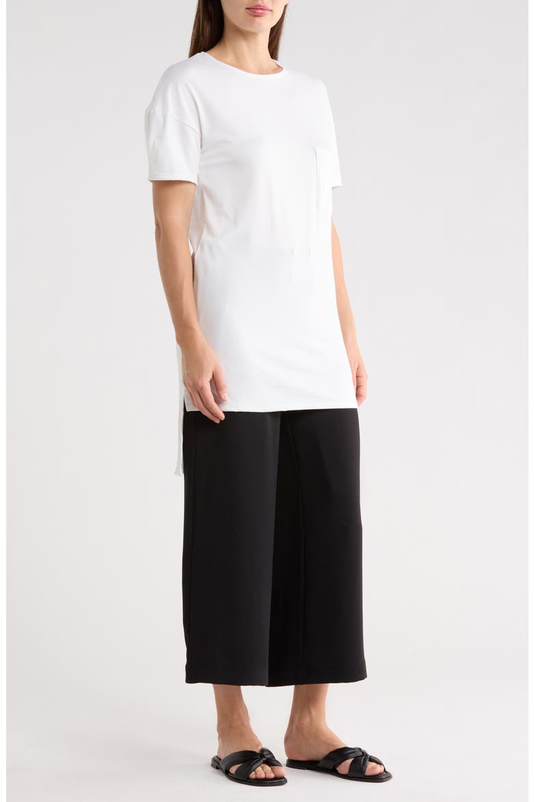 High-Low Tunic Top, Main, color, WHITE INTERLOCK