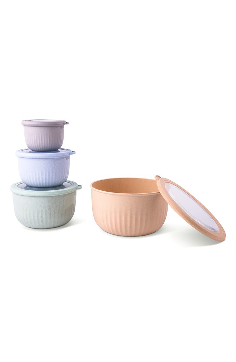 Core Home 8-Piece Wheat Fiber Round Bowl Set, Alternate, color, Quiet Harbor