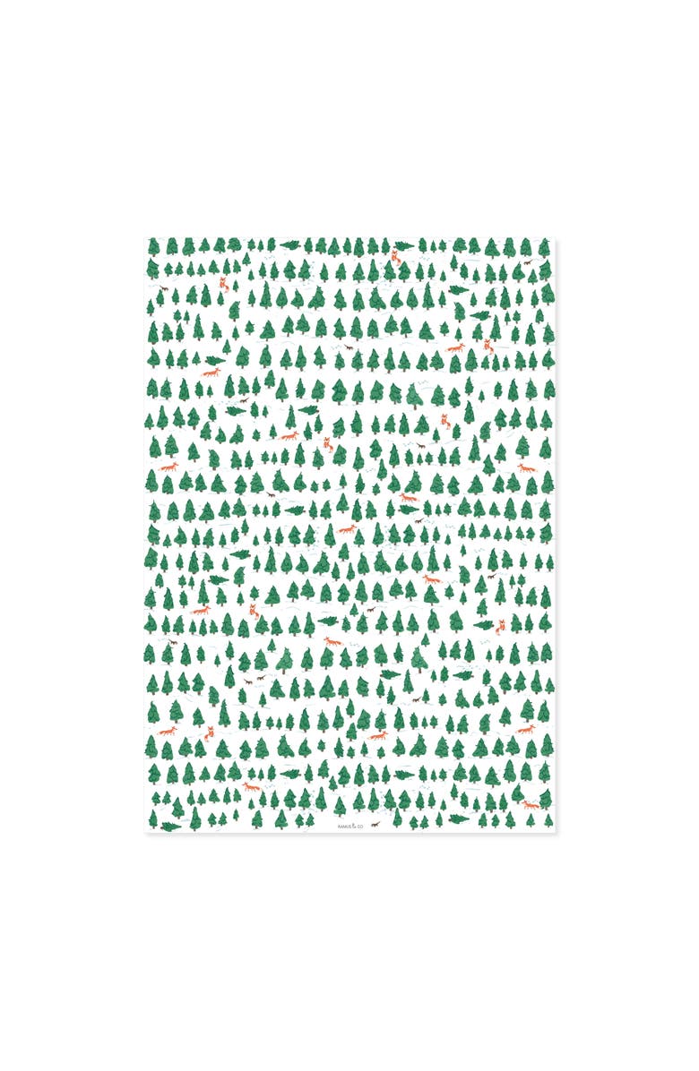 Ramus & Co Two-Sided "Pine Forest" Heavyweight Christmas/Holiday Gift Wrap, Alternate, color,
