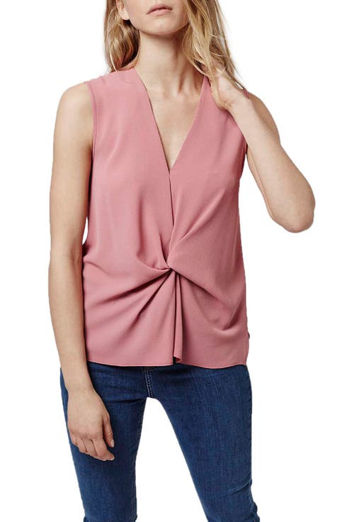 Tucked Sleeveless Blouse