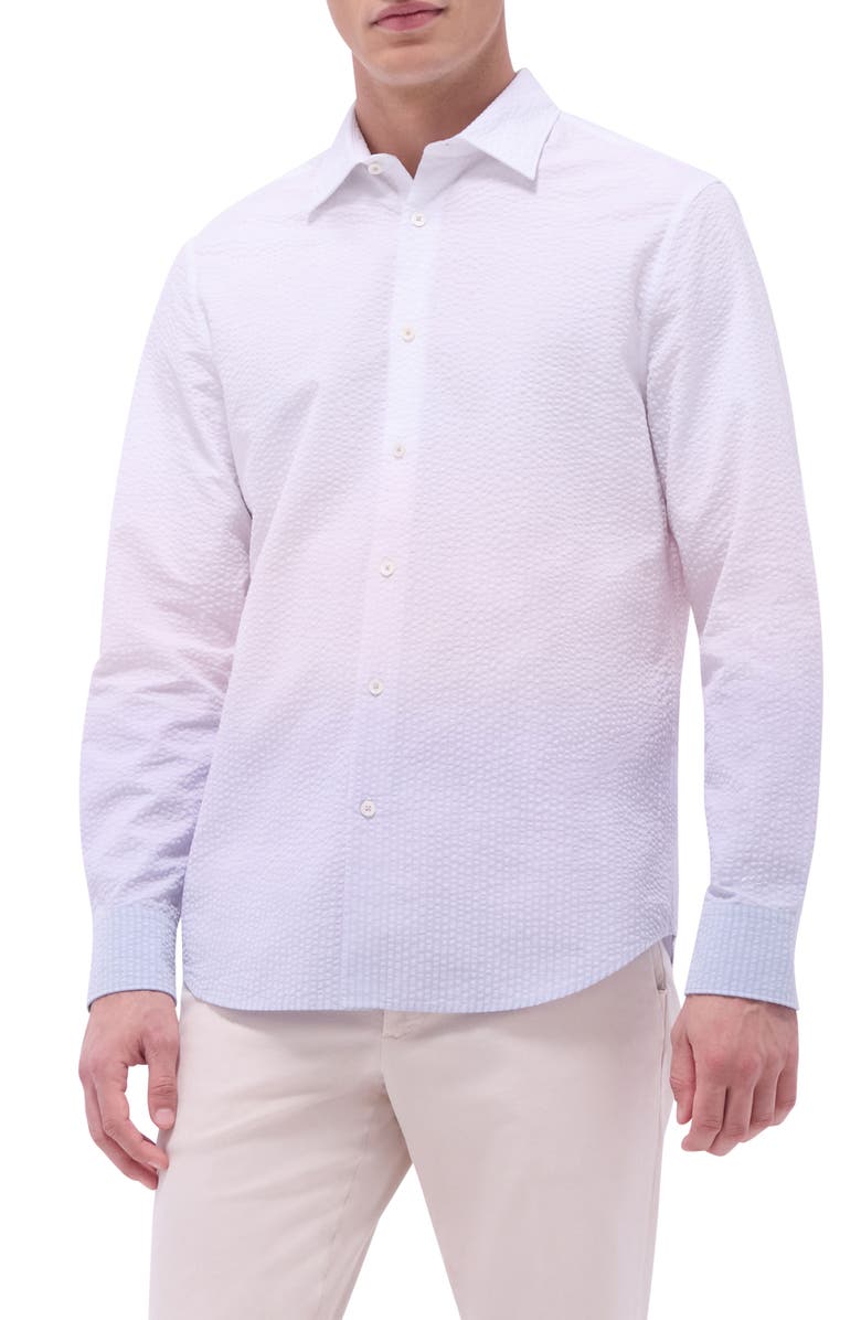 Bugatchi Julian Shaped Fit Button-Up Shirt, Main, color, Dusty Pink
