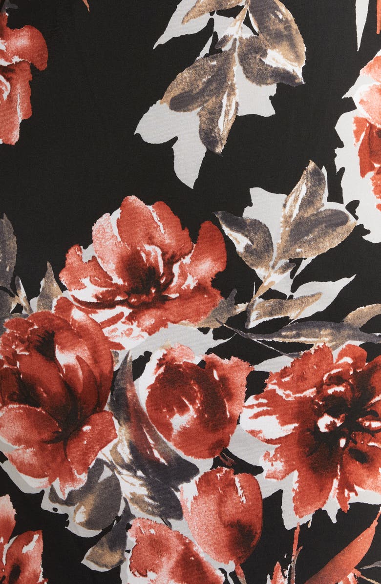 Connected Apparel Floral Long Sleeve Dress, Alternate, color, Spice