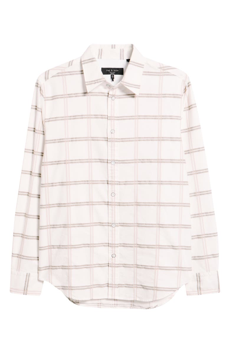 rag & bone Tomlin Plaid Brushed Oxford Button-Up Shirt, Alternate, color, Chalk