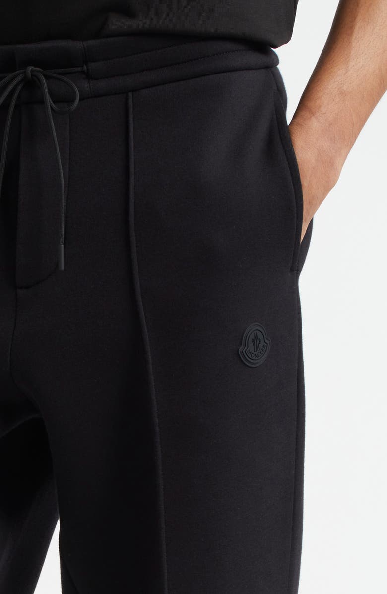 Moncler Logo Patch Pintuck Sweatpants, Alternate, color, Black