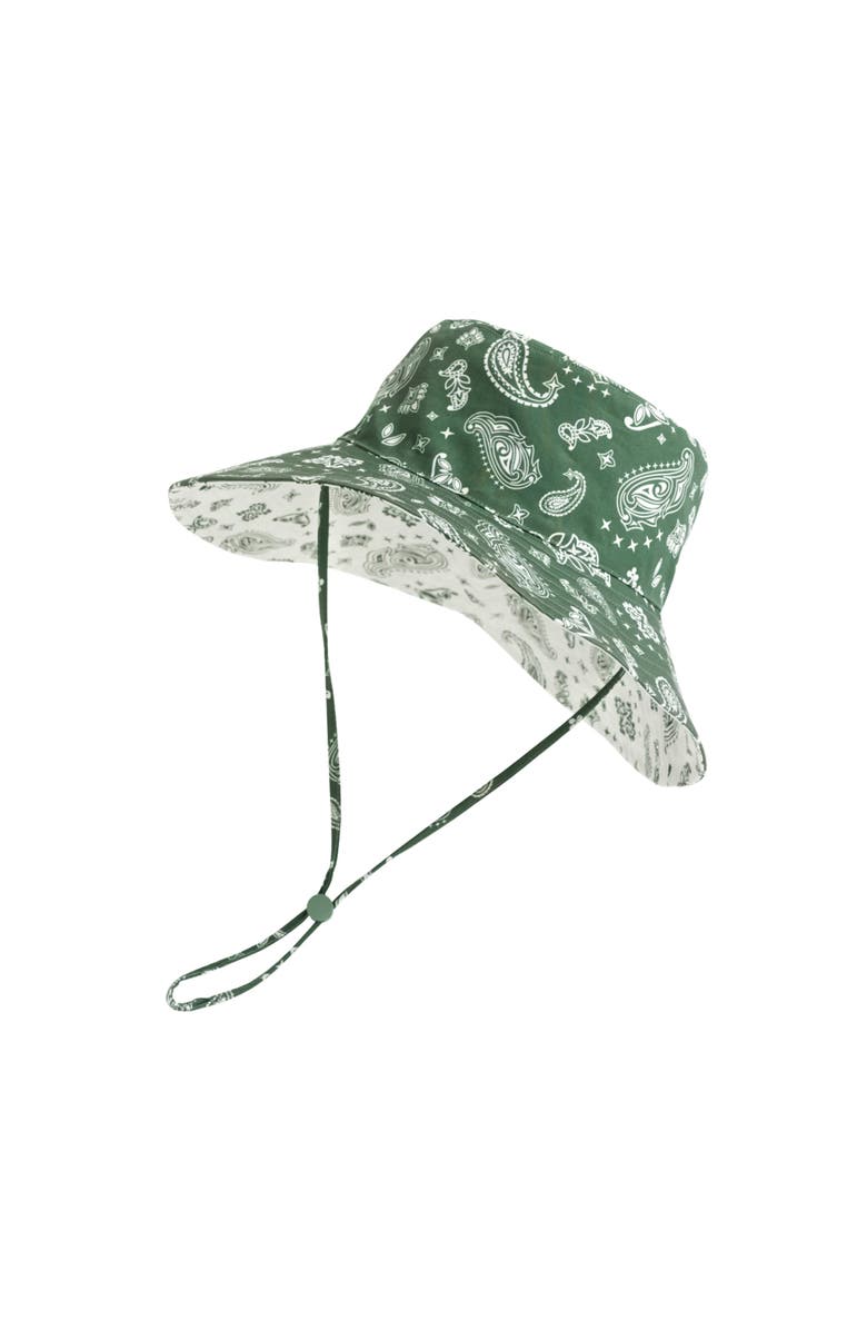 Lost Pattern "Paisley" Cotton Reversible Sun Hat, Main, color, Sagebrush Green