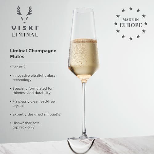 Viski Reserve Liminal Champagne Flutes Set Of 2