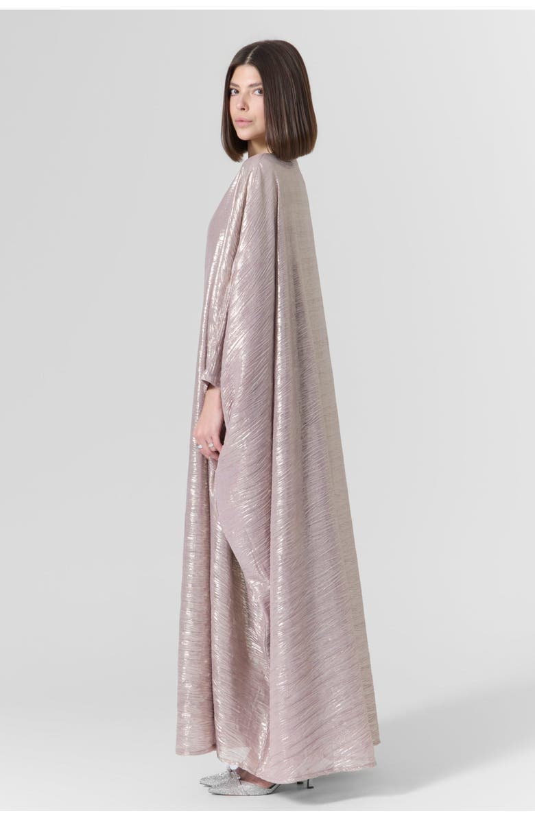 Le Fafo Luna Silk Metallic Plissé Gown, Alternate, color, Rose