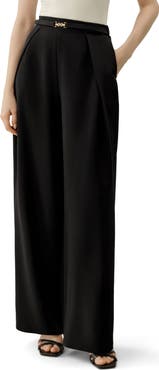 Lilysilk Stretch Heavy-Weight Crepe Wide-Leg Pant