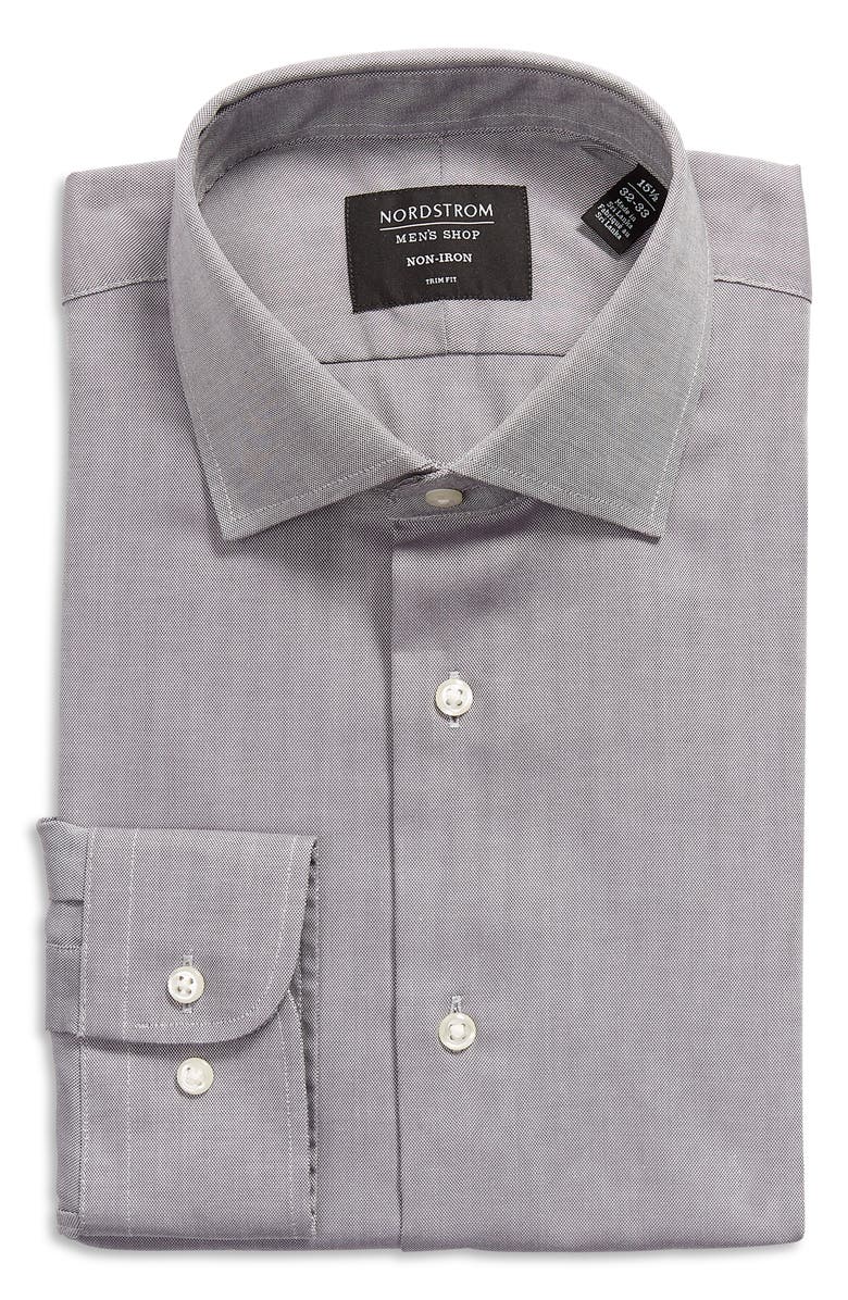 Nordstrom Trim Fit Non-Iron Dress Shirt, Alternate, color,