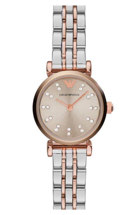 Crystal Marker Two-Tone Bracelet Watch, 22mm