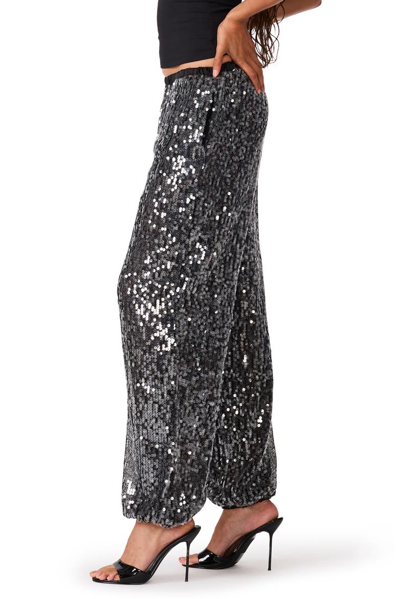Tiffanee Sequined Jogger Pants, Alternate, color, BLACK SEQUIN