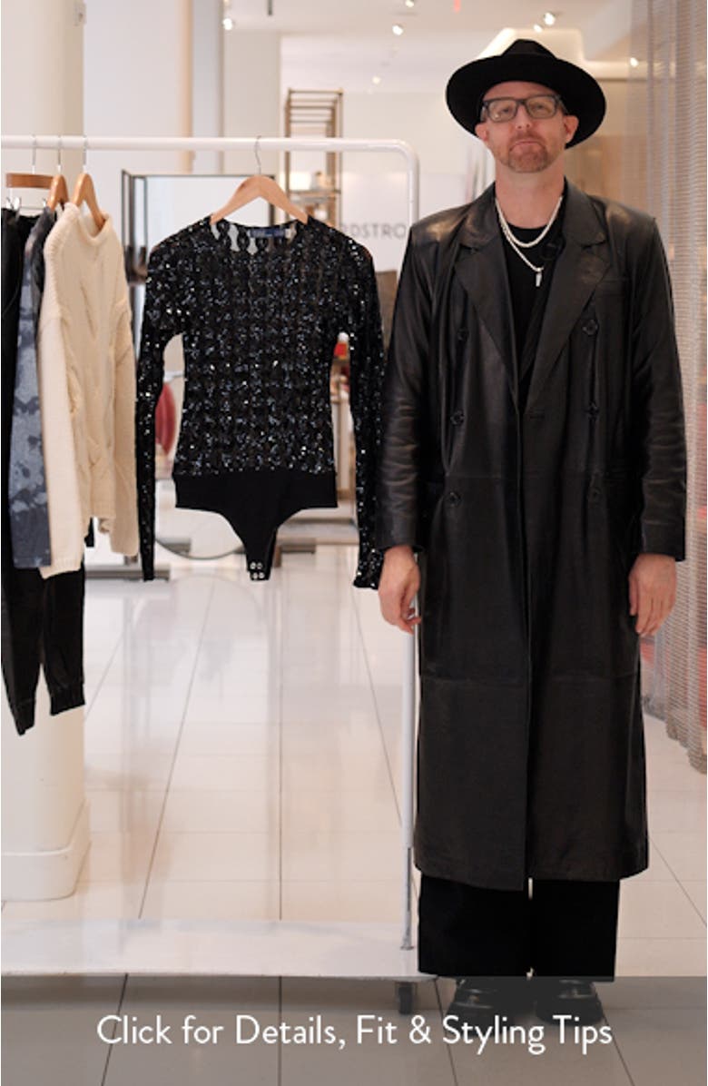 Cable Sequin Long Sleeve Bodysuit, sales video thumbnail