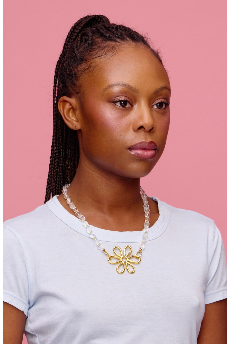 Lilly Necklace, Alternate, color, Clear Quartz
