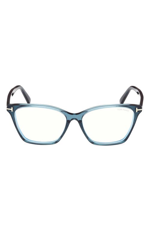 Tom Ford 56mm Cat Eye Blue Light Blocking Optical Glasses In Multi