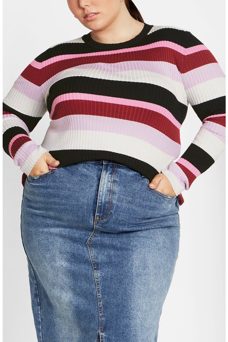 Raelyn Rib Stripe Sweater, Main, color, STRIPE