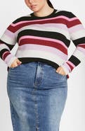 City Chic Raelyn Rib Stripe Sweater