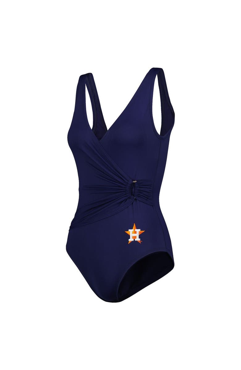 Tommy Bahama Women's Tommy Bahama Navy Houston Astros Pearl Clara One-Piece Swimsuit, Alternate, color, Navy