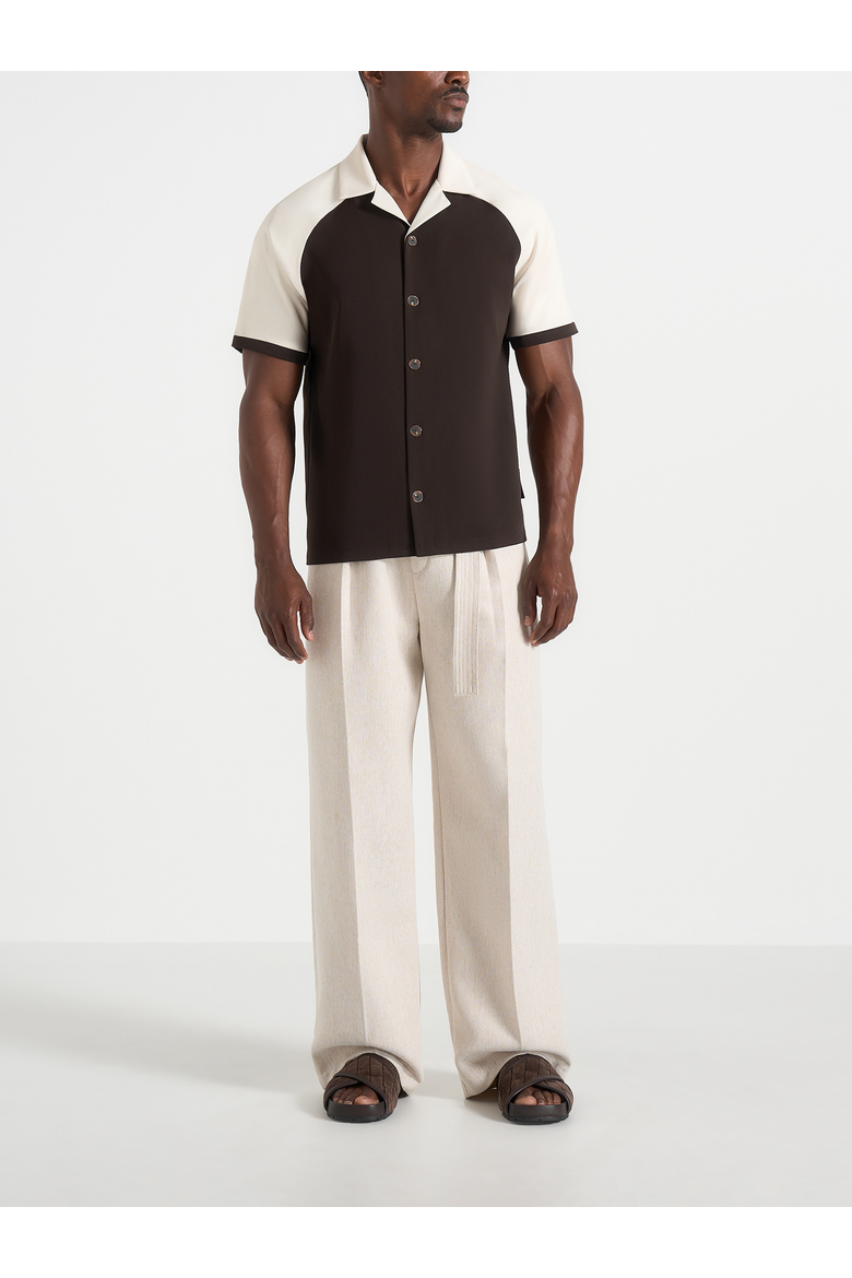 Salim Contrast Raglan Shirt, Main, color, Brown/Cream