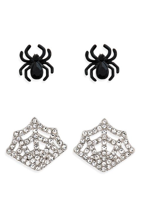 Spider & Web Mix and Match Stud Earrings