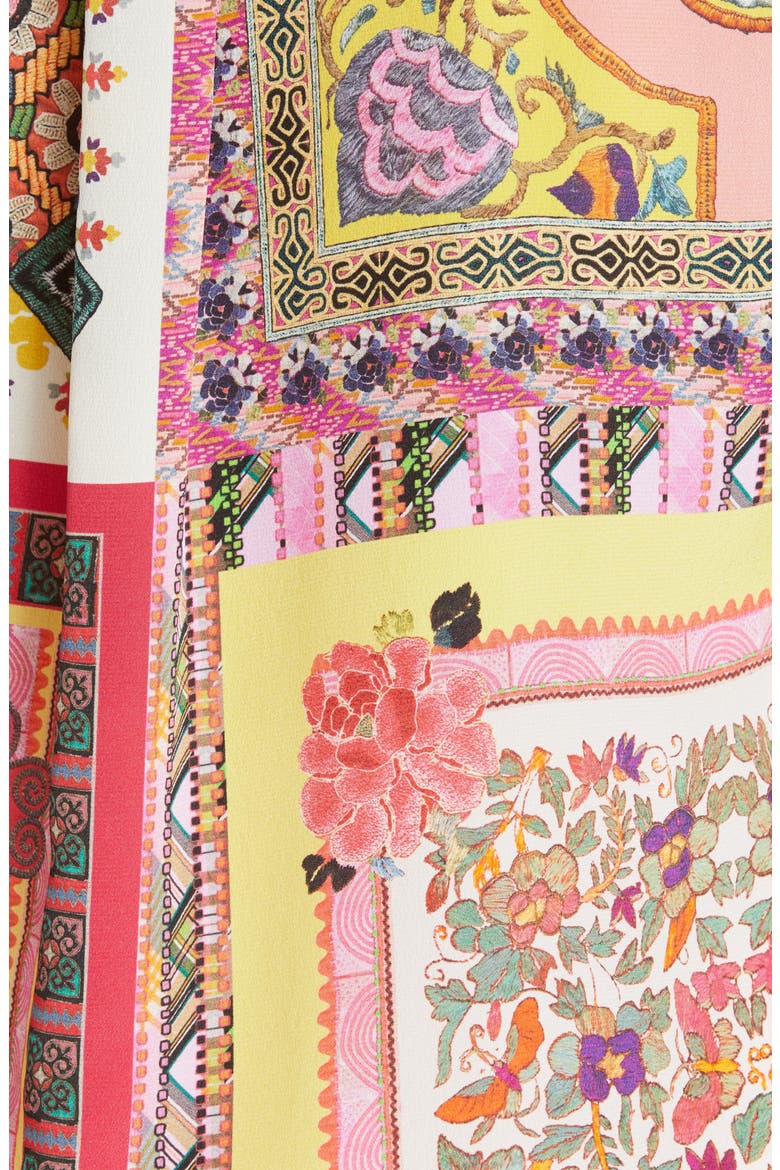 Floral Silk Shirt, Alternate, color, CORAL