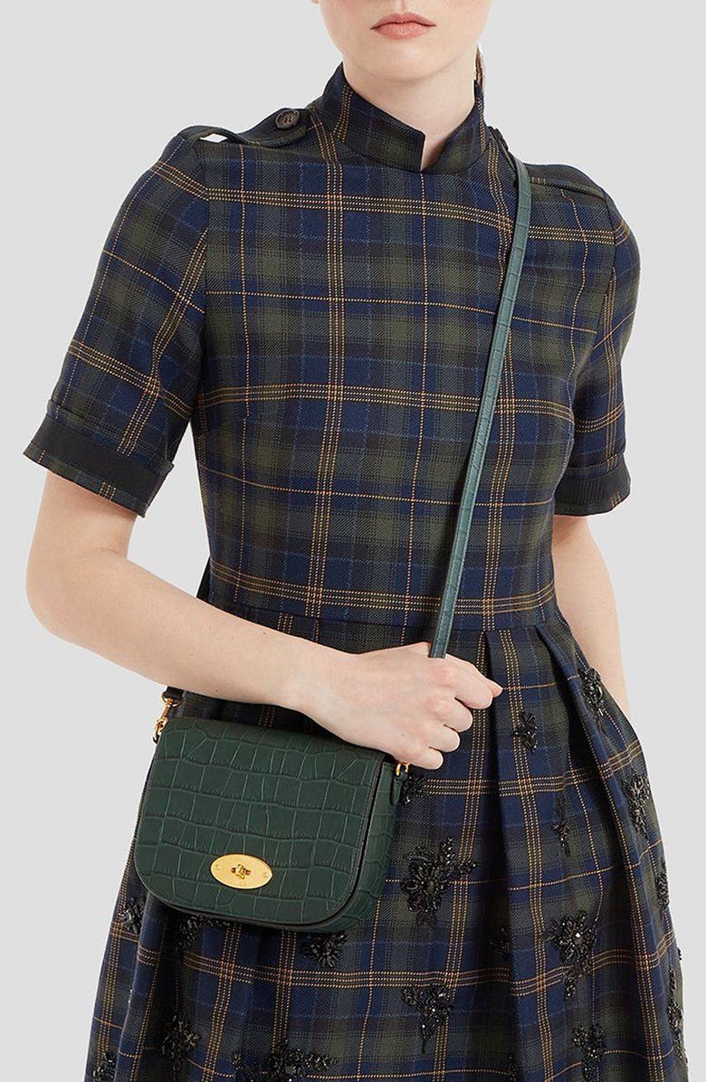 Mulberry Small Darley Croc Embossed Leather Crossbody Bag, Alternate, color,