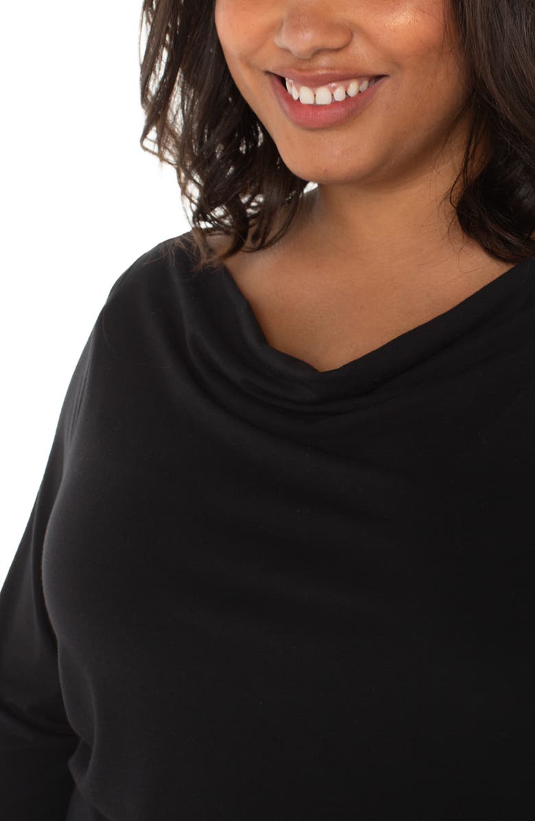 Liverpool Los Angeles Cowl Neck Top, Alternate, color, Black