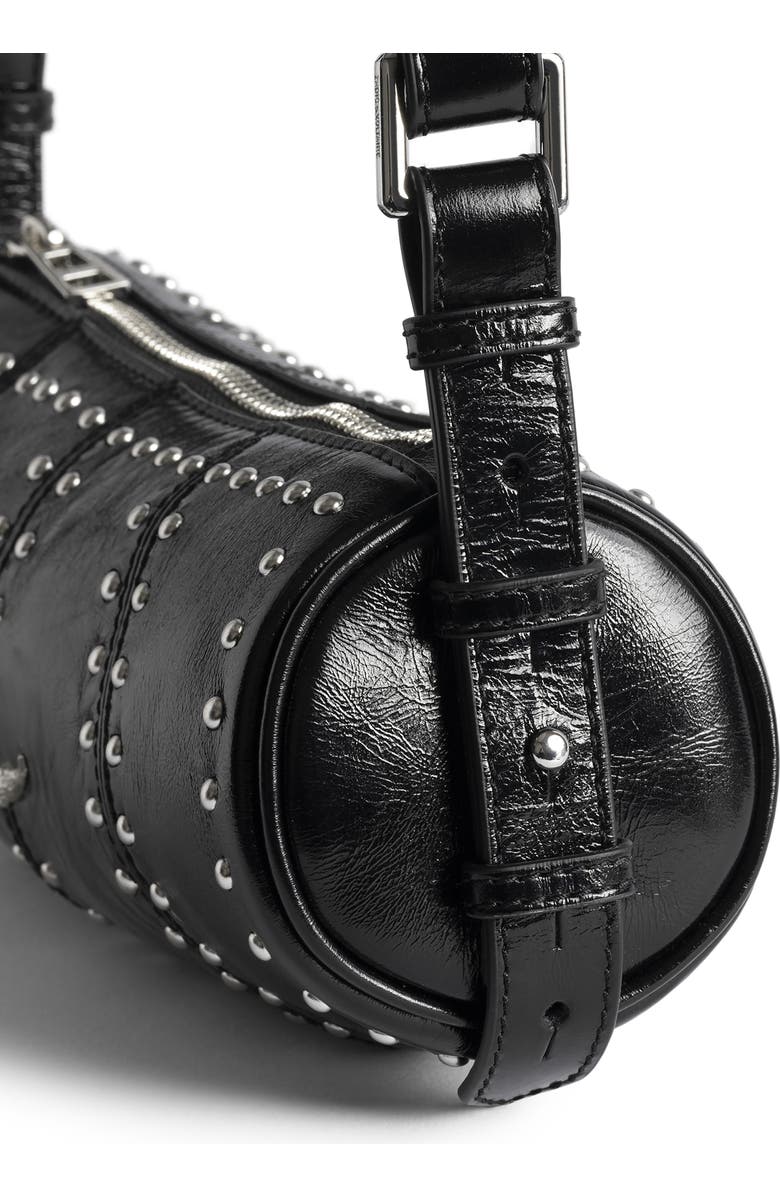 Zadig & Voltaire Le Roudoudou Studded Shoulder Bag, Alternate, color, Black