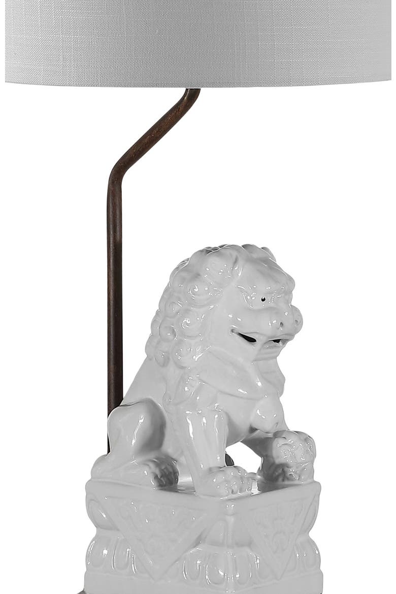 Guardian Lion 27.5" Ceramic Classic Modern LED Table Lamp, White, Alternate, color, White