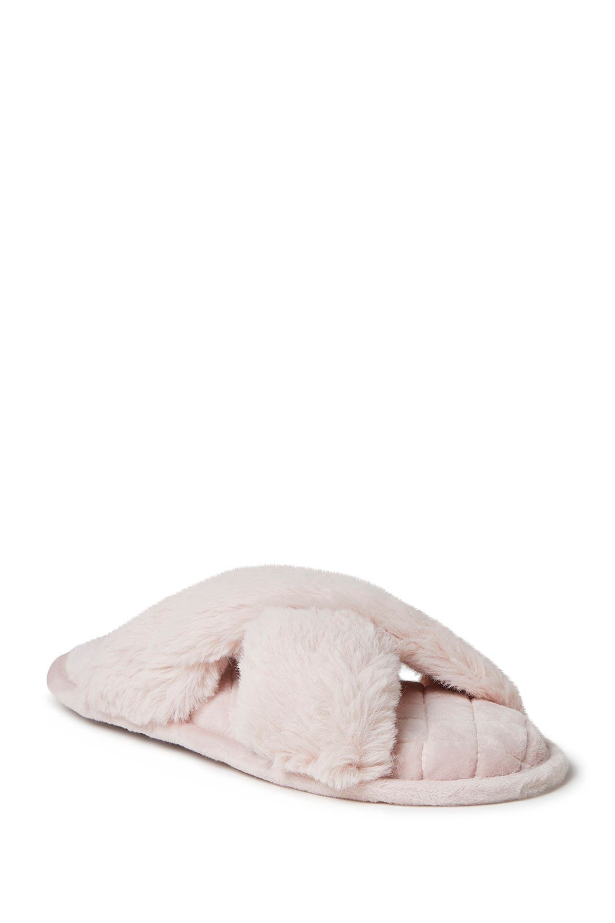 Jessica Faux Fur Crossband Slipper, Alternate, color, DUSTY PINK
