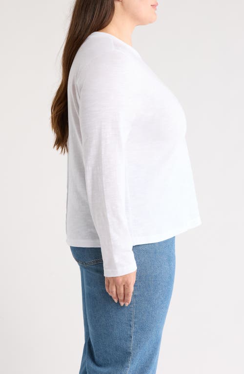 Caslonr Caslon(r) Twist Crewneck Long Sleeve T-shirt In White