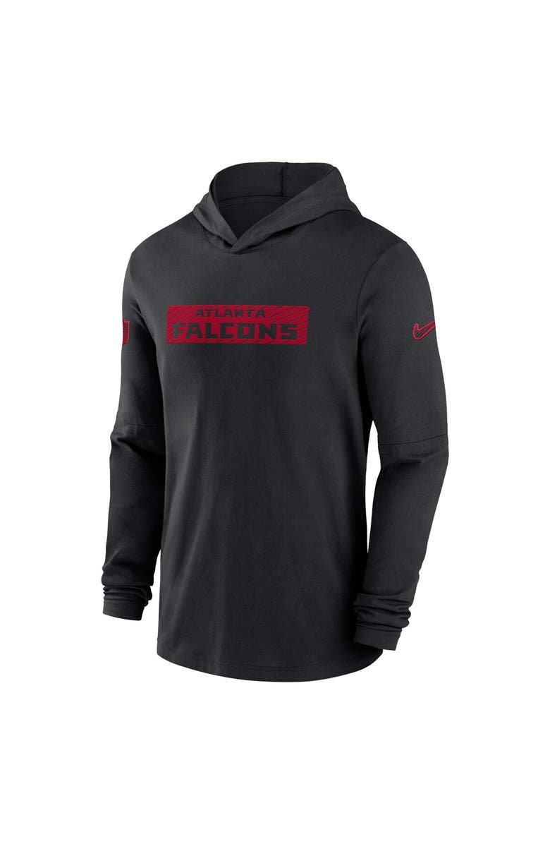 Nike Men's Nike Black Atlanta Falcons Sideline Hoodie Performance Long Sleeve T-Shirt, Alternate, color, Black