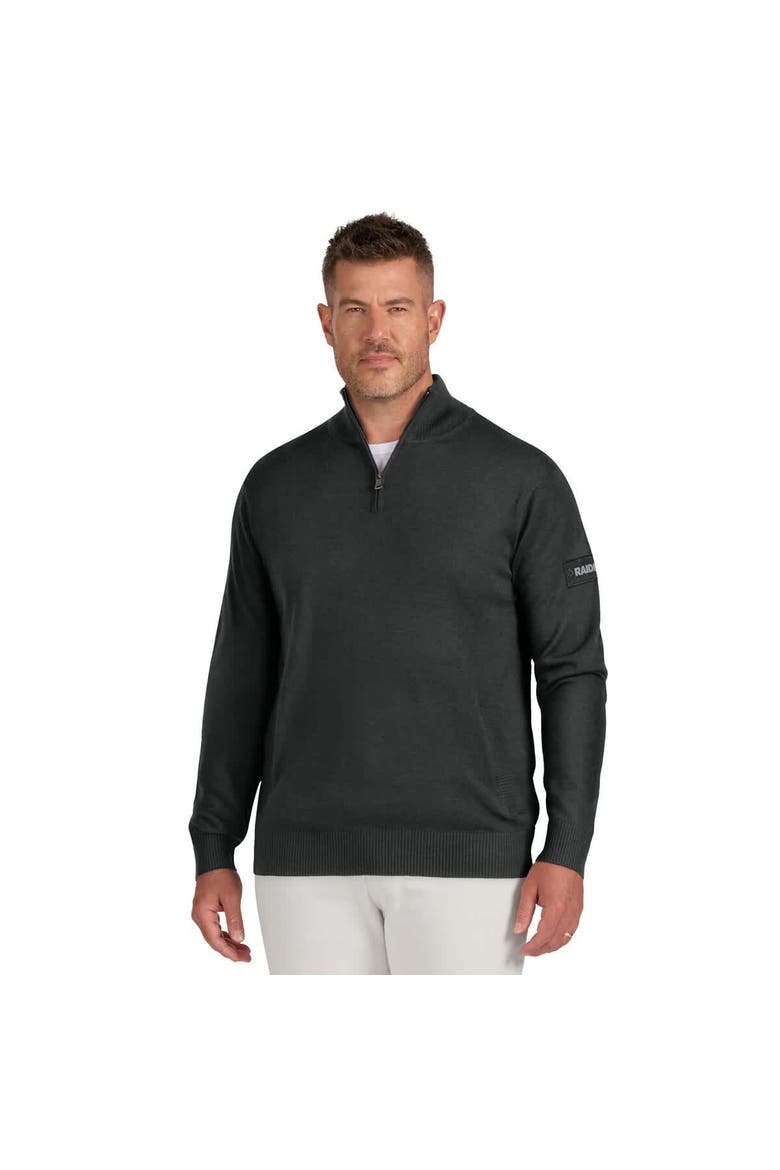 Men's J. Palmer Black Las Vegas Raiders Franchise Quarter-Zip Sweater, Alternate, color, Black