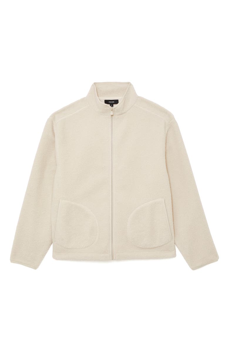 Reiss Toscana High Pile Fleece Jacket, Alternate, color, Ecru