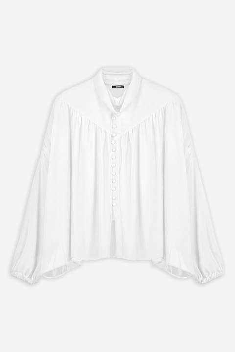 Gathered Sheer Blouse