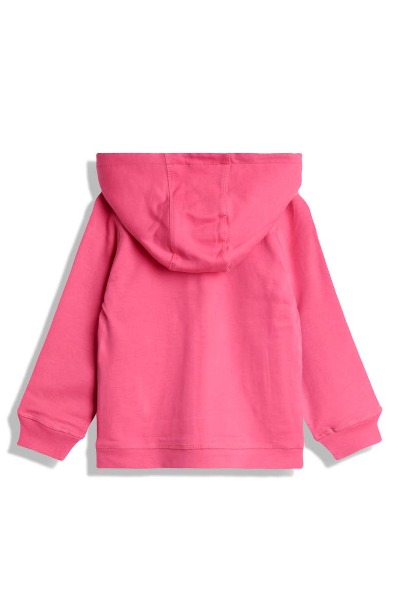 JOJO MAMAN BEBE Kids' Dino Appliqué Reversible Zip-Up Hoodie, Alternate, color, Fuchsia