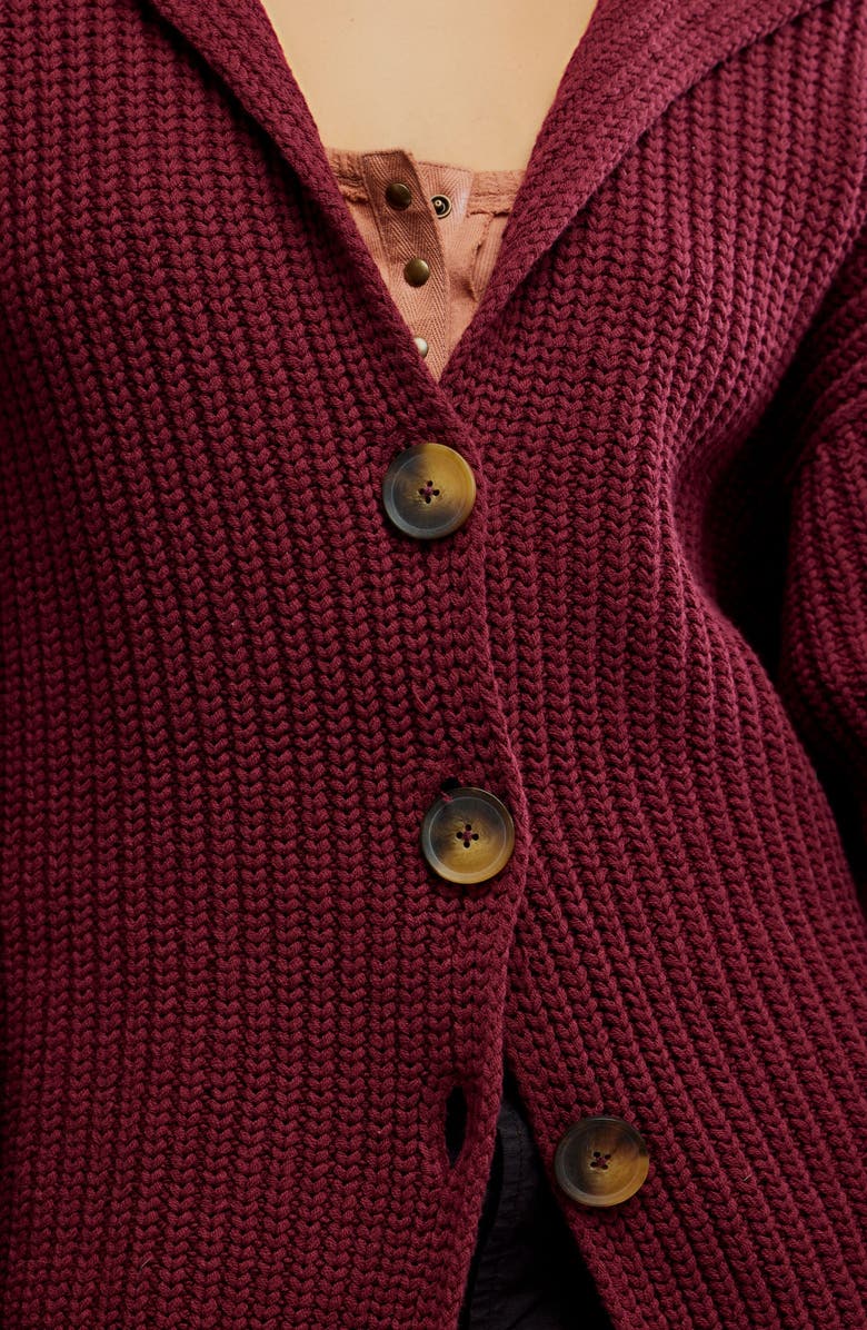 Free People Swim Too Deep Cardigan, Alternate, color, Cabernet