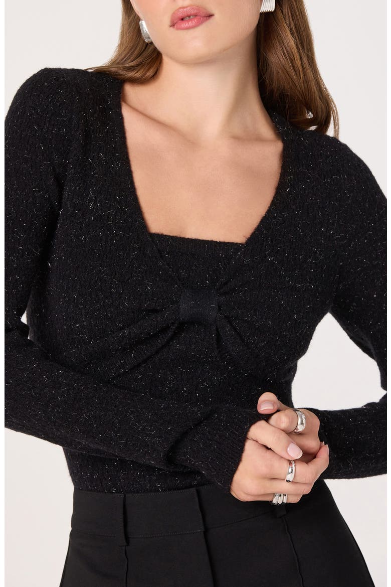Metallic Bolero Jacket & Tube Top Set, Alternate, color, BLACK