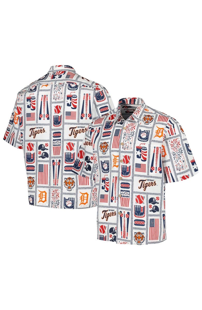 Reyn Spooner Men's Reyn Spooner White Detroit Tigers Americana Button-Up Shirt, Main, color, White