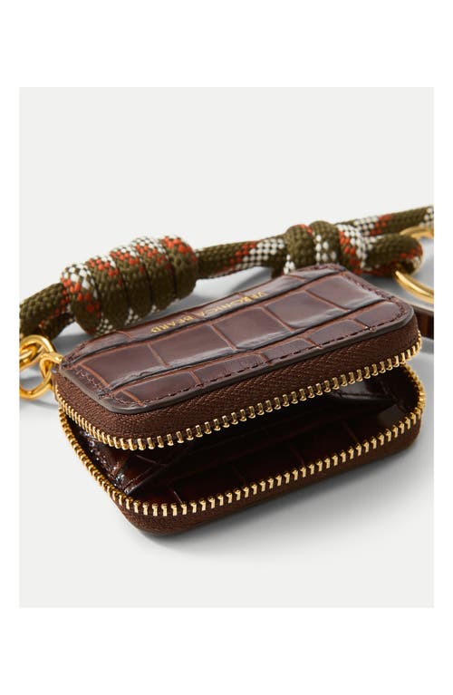Veronica Beard Croc Embossed Leather Pouch Bag Charm In Multi