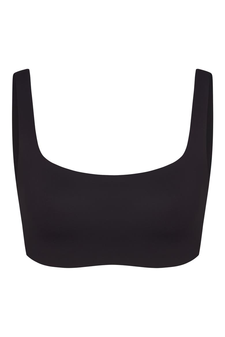 Matte Scoop Neck Bra, Alternate, color, OBSIDIAN