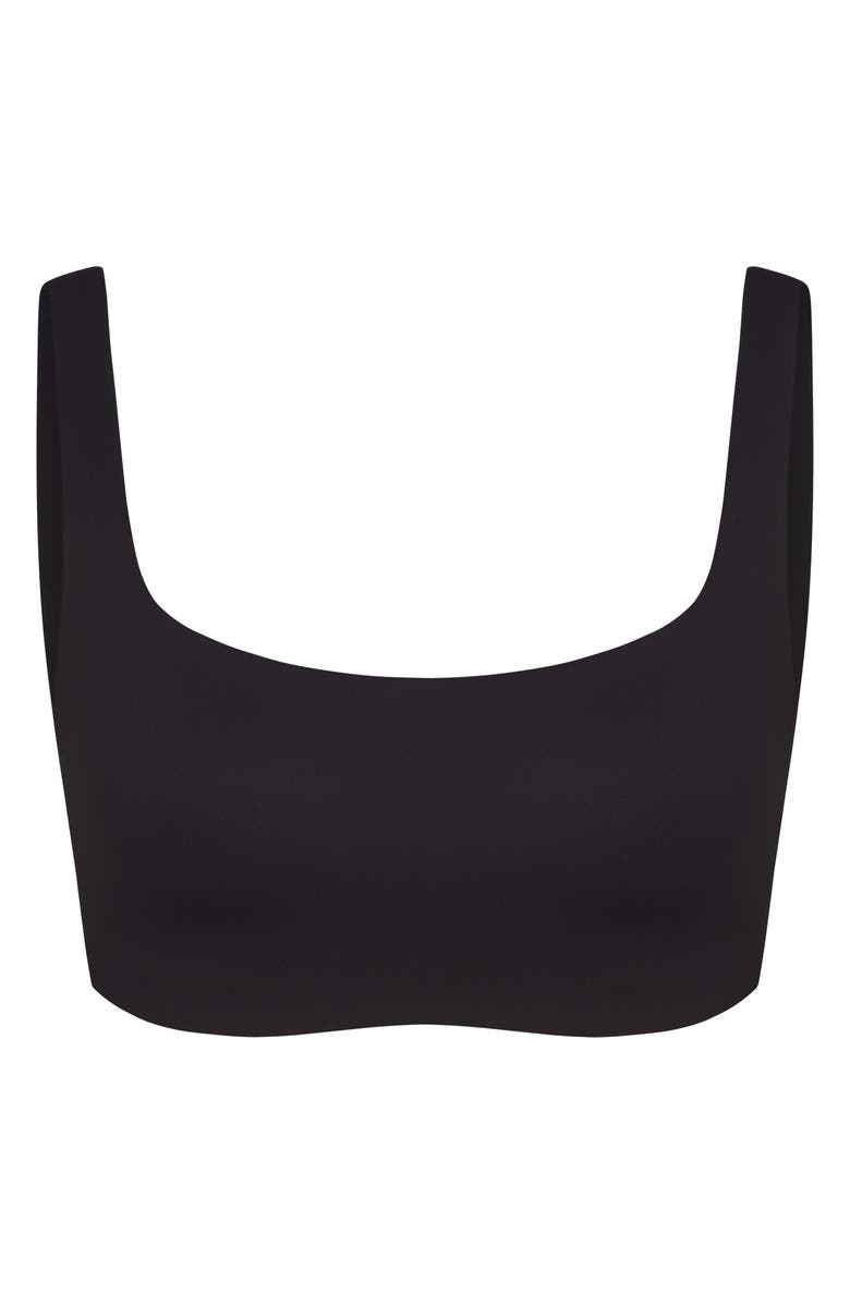 NikeSKIMS Matte Scoop Neck Bra, Alternate, color, Obsidian