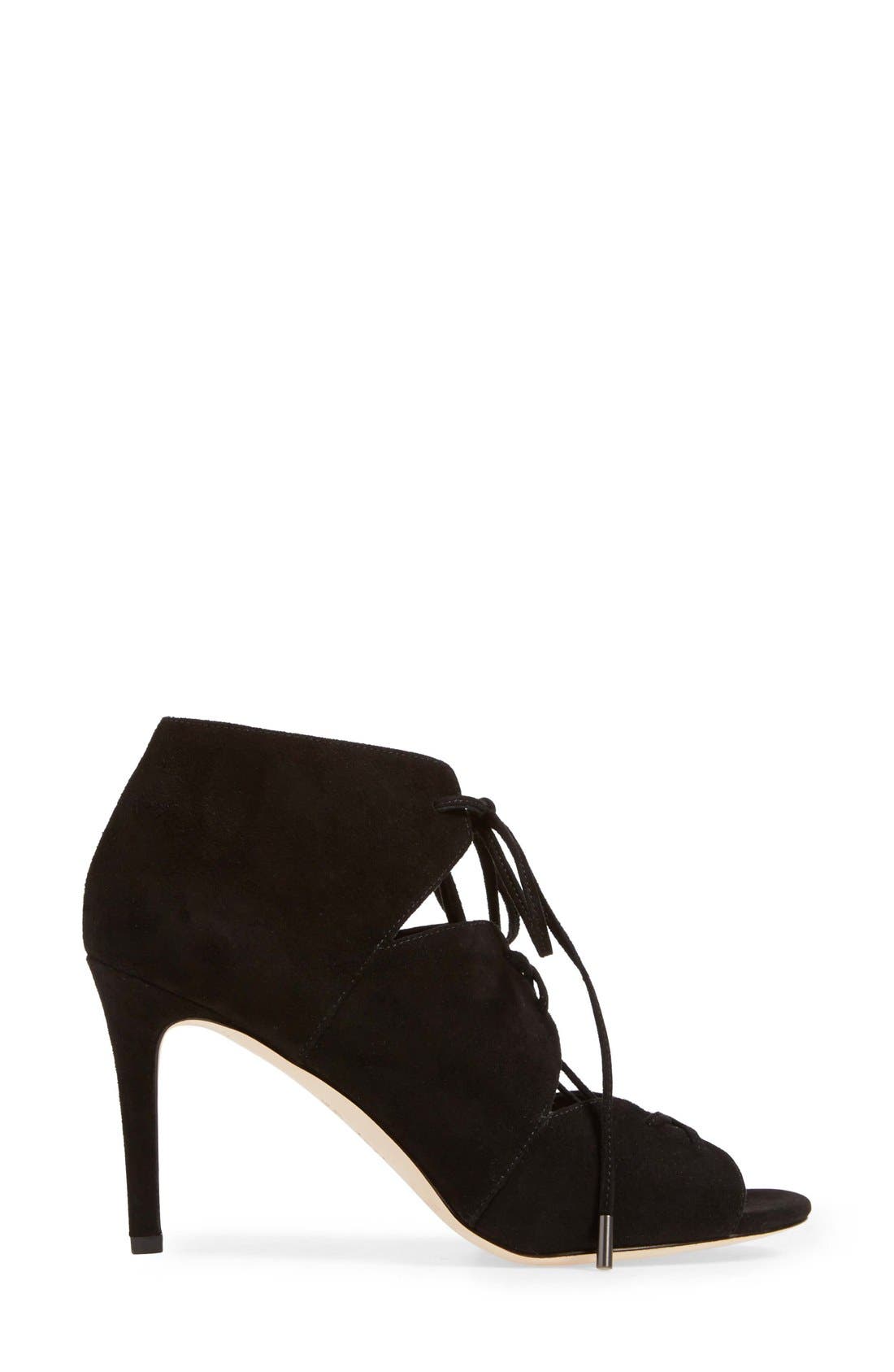 'Vibe' Lace-Up Pump, Alternate, color, BLACK