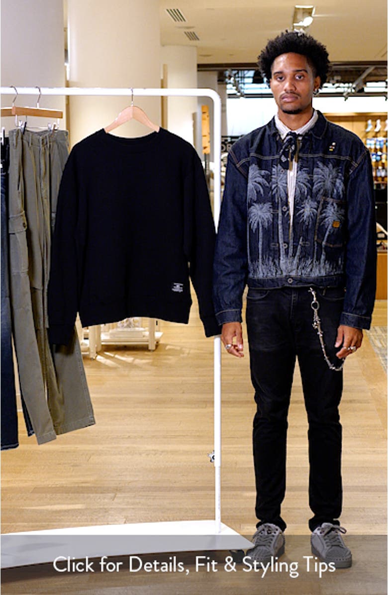 Logo Patch Cotton Fleece Crewneck Sweatshirt, sales video thumbnail