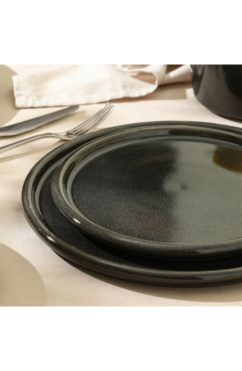 Stone Lain Eden Stoneware 4-Piece Dinner Plate Set, Alternate, color, Charcoal Grey
